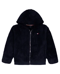 Tommy Hilfiger Girls 2T-6X Minky Loose Fit Zip Front Hoodie