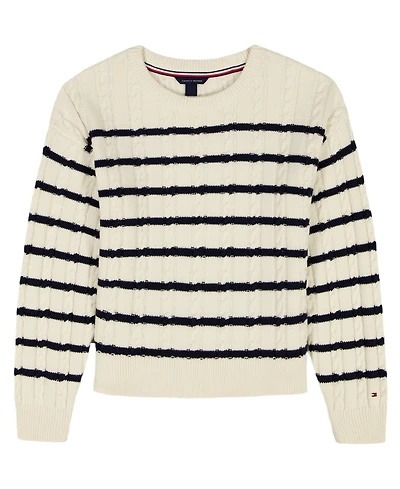 Tommy Hilfiger Girls 7-16 Long-Sleeve Stripe Cable Sweater
