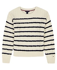 Tommy Hilfiger Girls 7-16 Long-Sleeve Stripe Cable Sweater