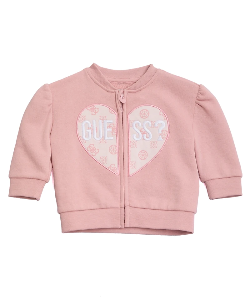 Guess Baby Girls 2-Piece Long-Sleeve Zip-Up Sweatshirt and Sweatpants Set