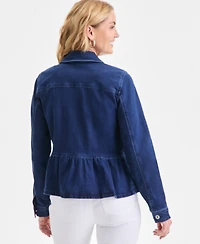 Style & Co Petite Long-Sleeve Peplum Denim Jacket, Macy's Exclusive