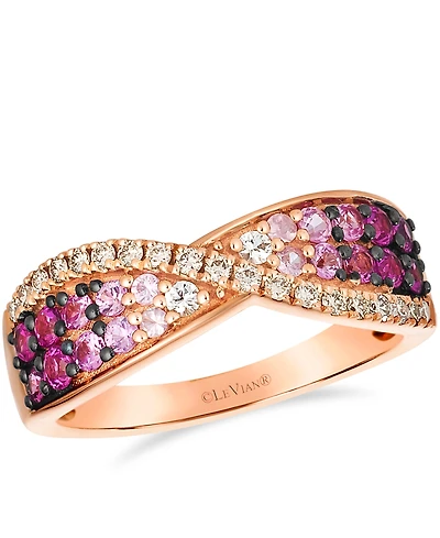 Le Vian White Sapphires (0.05 ct. t.w.), Pink Sapphire (0.66 ct. t.w.), and Nude Diamond (0.19 ct. t.w.) Ring in 14K Strawberry Gold