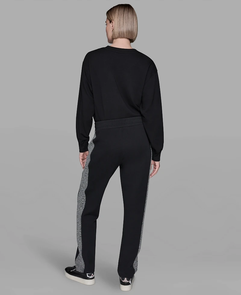 Karl Lagerfeld Paris Women's Mid-Rise Straight Jogger Pants