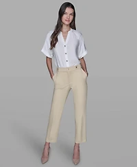 Karl Lagerfeld Paris Women's Straight Ankle Pants