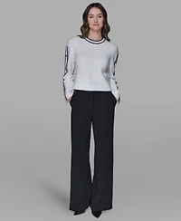 Karl Lagerfeld Paris Women's Contrast Trim Pull-On Sweater