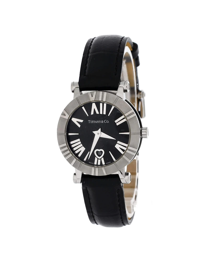 Pre-Owned Tiffany & Co. Atlas Dome Quartz Watch in Stainless Steel with Leather 30mm