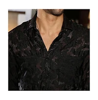 Campus Sutra Men's Charcoal Grey Nimbus Dark-Tone Shirt