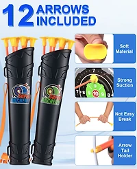 2-Pack Led Bow and Arrow Set for Kids with 12 Suction Arrows, 1 Standing Target, 3 Score Targets & 2 Light-u Quiver