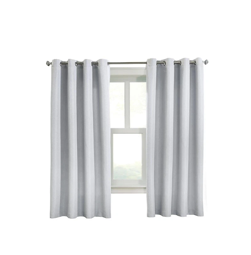 Habitat Margaret Light Filtering Richly Woven Textured Pattern Daytime Privacy Grommet Curtain Panel 52" x 63" White