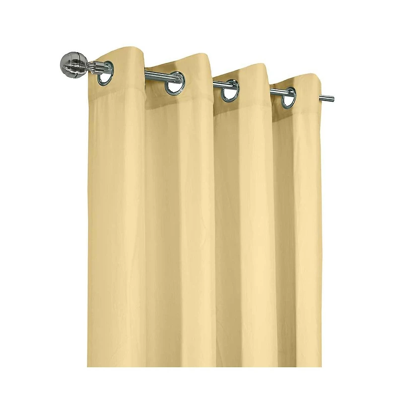Habitat Harmony Light Filtering Crinkled Texture on Supple Drapeable Flowing Fabric Grommet Curtain Panel 52" x 84" Yellow