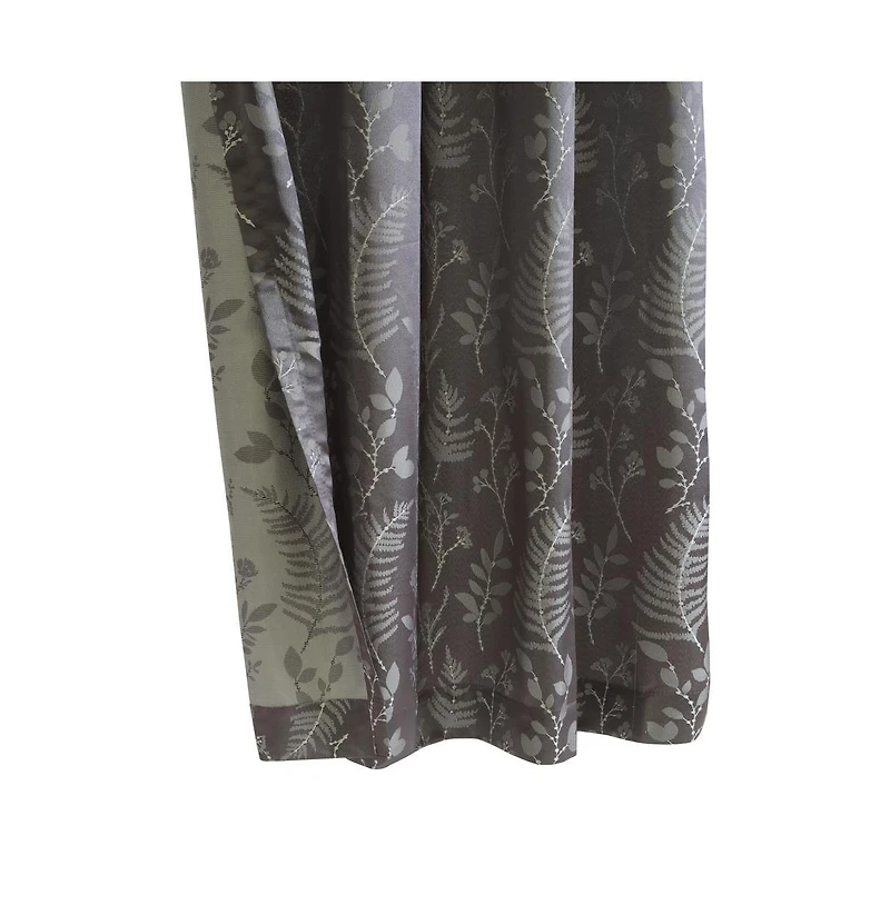 Habitat Botanical Inspired Jacquard Pattern Light Filtering Grommet Curtain Panel 52" x 108" Multicolor