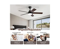 42-inch Modern Minimalist 5-Blade Ceiling Fans with Led Lights and Remote Control