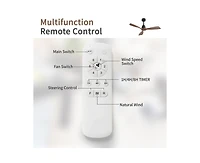 48-inch Modern Black 3-Blade Flush Mount Ceiling Fans Supports Remote Control 6-Speed Arbitrary Adjustment and Timing Function