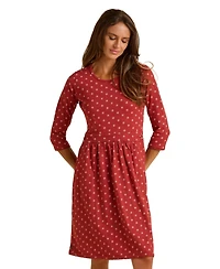 Brakeburn Women's Freya 3/4 Sleeve Embroidered Midi Dress