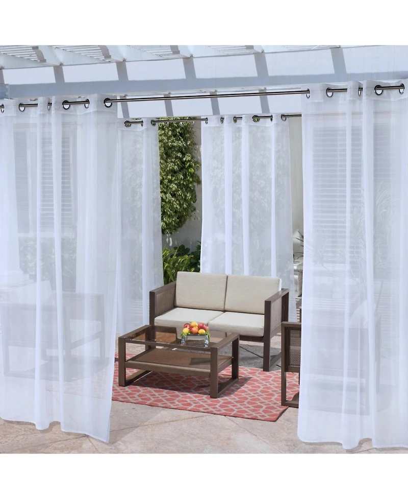 Commonwealth No Seem Curtain Grommet Top Panel 8 Matt Silver Grommets - 50x108" - White