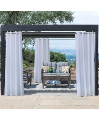 Commonwealth Seascapes Light Filtering Satiny Look Feel Provide Privacy Grommet Outdoor Panel Pair Each 50 X 108 White