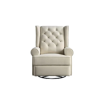 Westwood Design Amelia Traditional Fabric Usb Glider and Recliner in Natural
