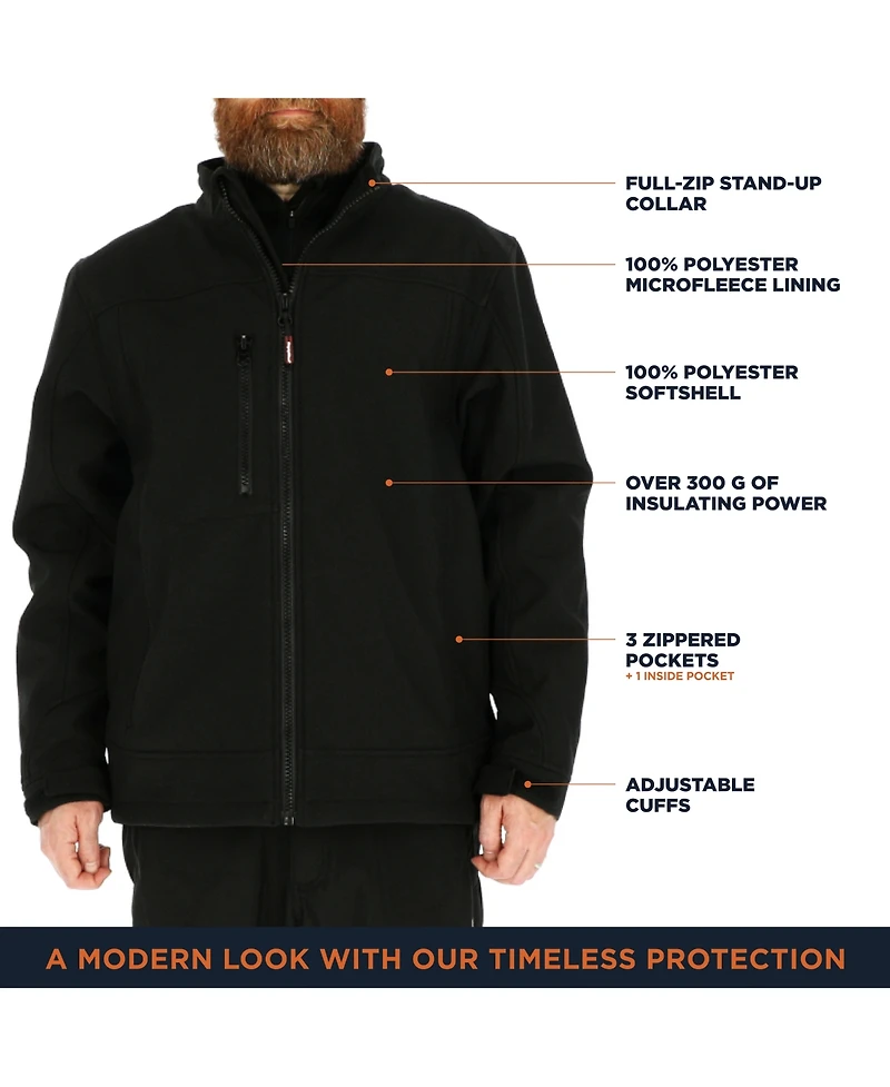 RefrigiWear Men's Warm Insulated Softshell Jacket with Soft Micro-Fleece Lining