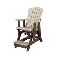 American Furniture Classics Fan Back Balcony Glider Made in the Usa- Weatherwood, Tudor Brown