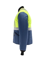 RefrigiWear Men's HiVis Cooler Wear Jacket- High-Visibility, Insulated, Work Coat for Cold Storage