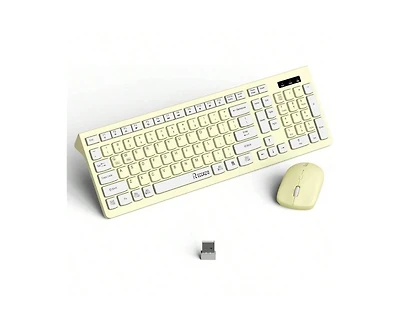 Wireless Keyboard And Mouse Combo - Full - Sized Wireless Keyboard And Adjustable Dpi Mouse, 2.4GHz Receiver for Pc, Desktop, Laptop