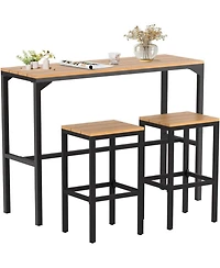 Aecojoy 3 Pieces Outdoor Bar Set of 2 for Balcony