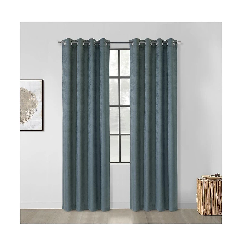 Habitat Portland Light Filtering Window Treatment Grommet Curtain Panel for Bedroom Livingroom 52" x 108" Steel Blue