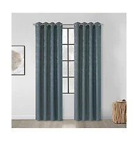 Habitat Portland Light Filtering Window Treatment Grommet Curtain Panel for Bedroom Livingroom 52" x 108" Steel Blue