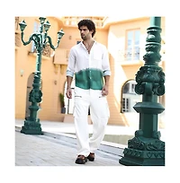 Campus Sutra Men's Emerald Green Ombre-Plunge Regular Shirt