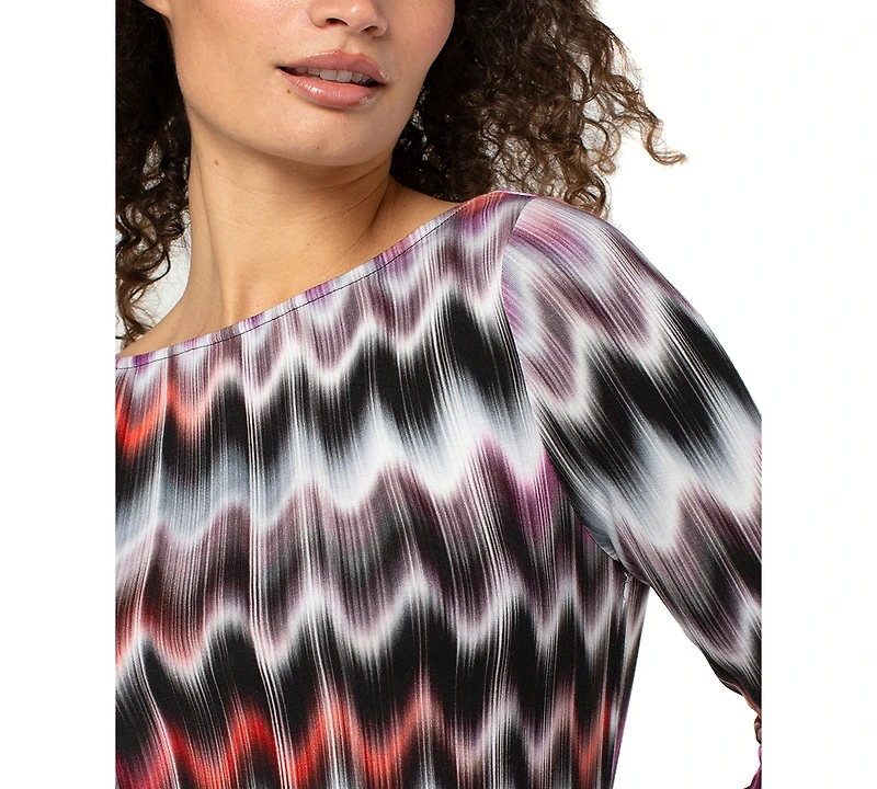 Liverpool Los Angeles Women's Long-Sleeve Boat Neck Knit Top