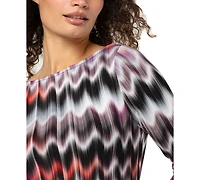 Liverpool Los Angeles Women's Long-Sleeve Boat Neck Knit Top