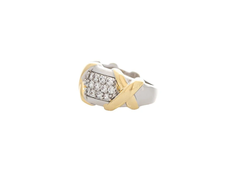 Rivka FriedmanMixed Metal + Cz Criss Cross Ring