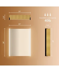 Hauschen Home 30x23inch Led Lighted Medicine Cabinet with Mirror, Dimmable, 3000K/5500K, Adjustable Shelf, Flat-Pack Design