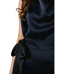 Coast Women's Tie Side Satin Drape Wide Leg Jumpsuit