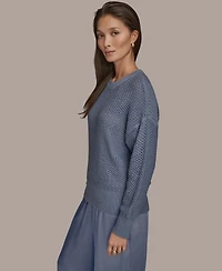 Donna Karan Weekend Women's Open Stitch Crewneck Sweater