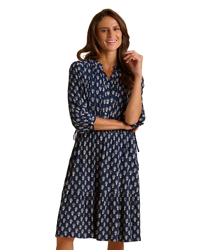 Brakeburn Women's Alpine 3/4 Sleeve Drawstring Waist Dress