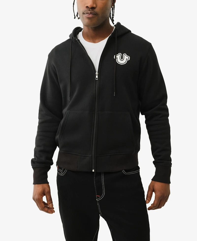 True Religion Men's Core Zip-Front Logo Hoodie