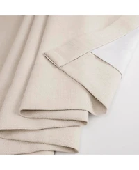 Half Price Drapes Parchment Cream Italian Faux Linen Room Darkening Curtain