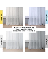 Half Price Drapes Aspen White Textured Faux Linen Sheer Curtain