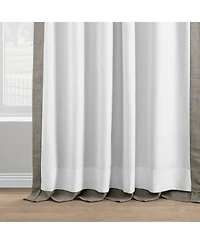 Half Price Drapes Fossil Grey Italian Faux Linen Room Darkening Curtain