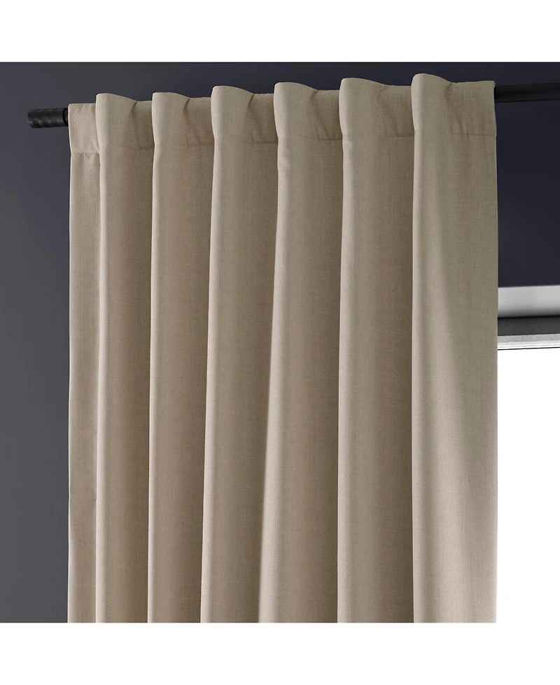 Half Price Drapes Safari Tan Faux Linen Hotel Blackout Curtain