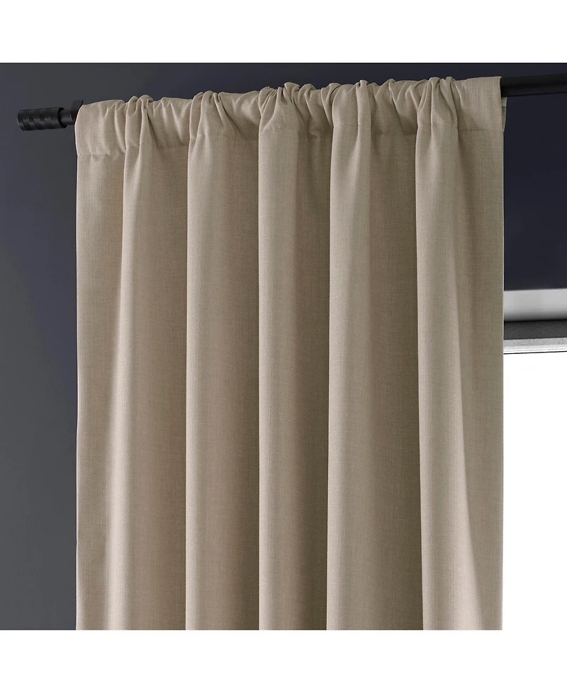 Half Price Drapes Safari Tan Faux Linen Hotel Blackout Curtain