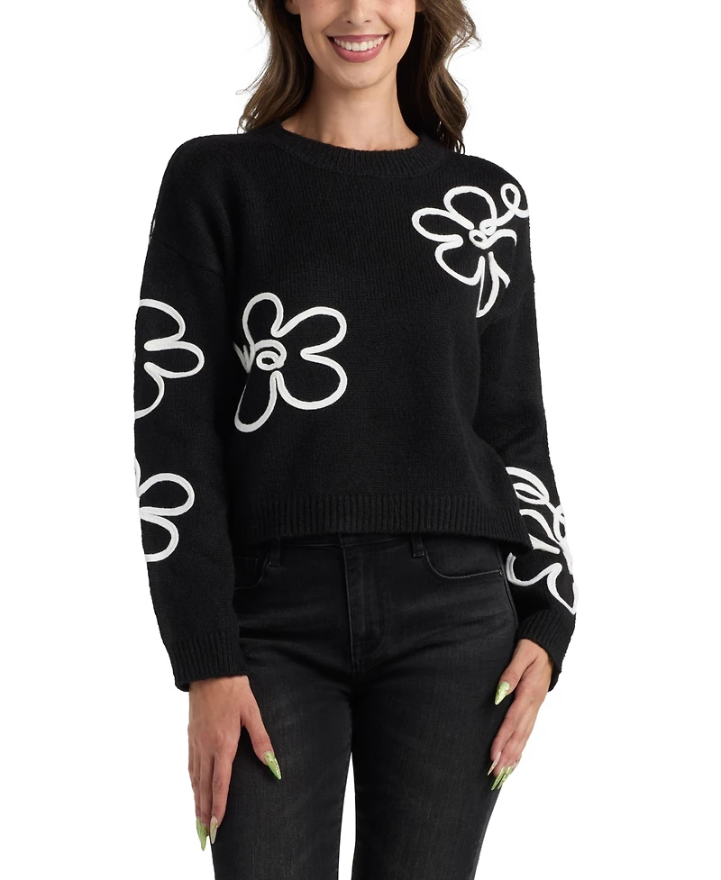 Bcx Juniors' Cropped Pull-On Long-Sleeve Sweater
