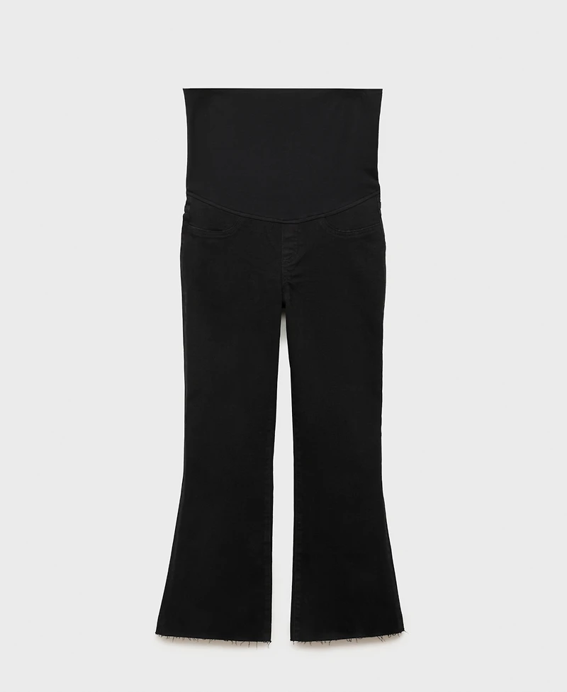 Mango Women's Maternity Flared Cropped Jeans