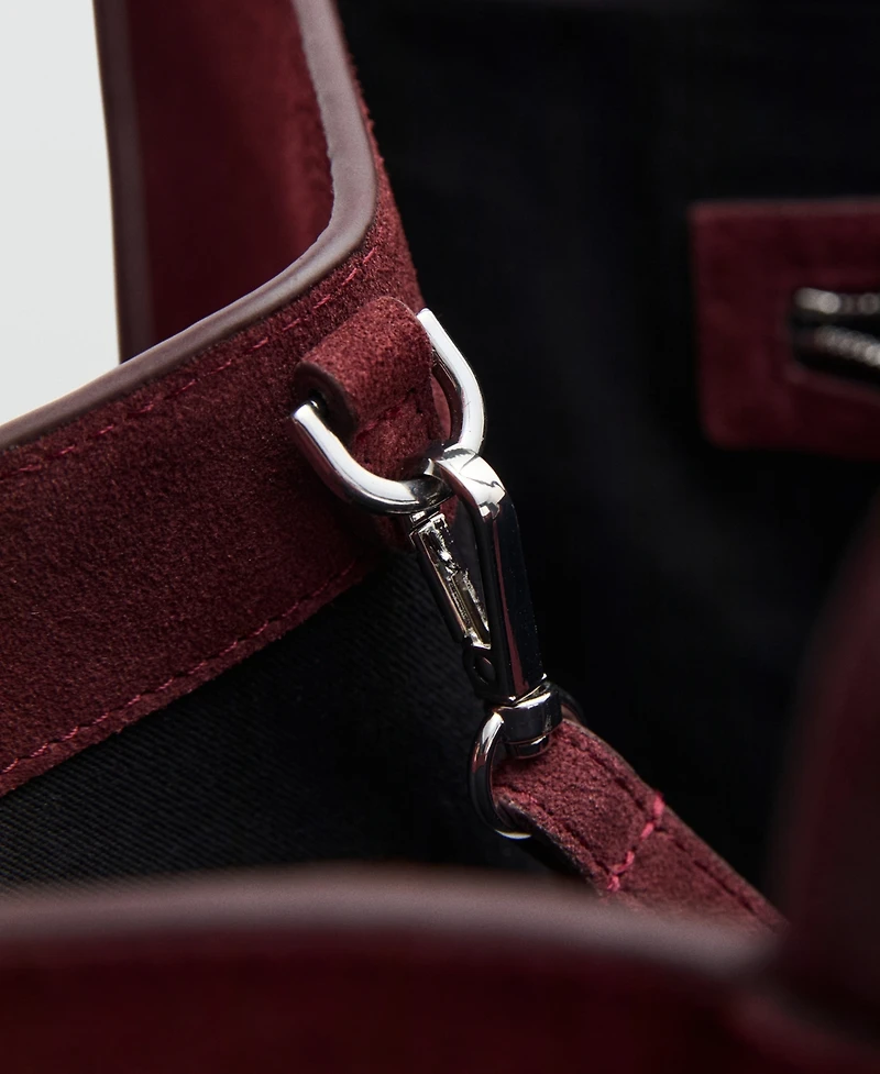 Mango Women's Suede Leather Shopper Bag