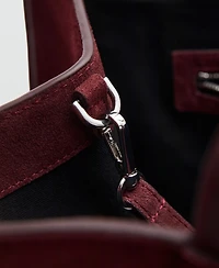 Mango Women's Suede Leather Shopper Bag