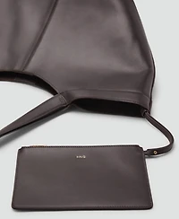Mango Women's Large Leather Shoulder Bag