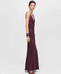 Mango Women's V-Neck Satin Dress