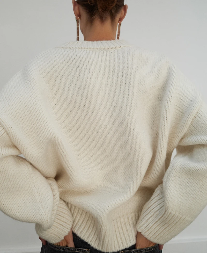 Mango Women's V-Neck Wool Sweater