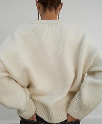 Mango Women's V-Neck Wool Sweater